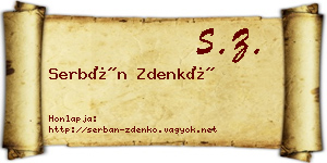 Serbán Zdenkó névjegykártya
